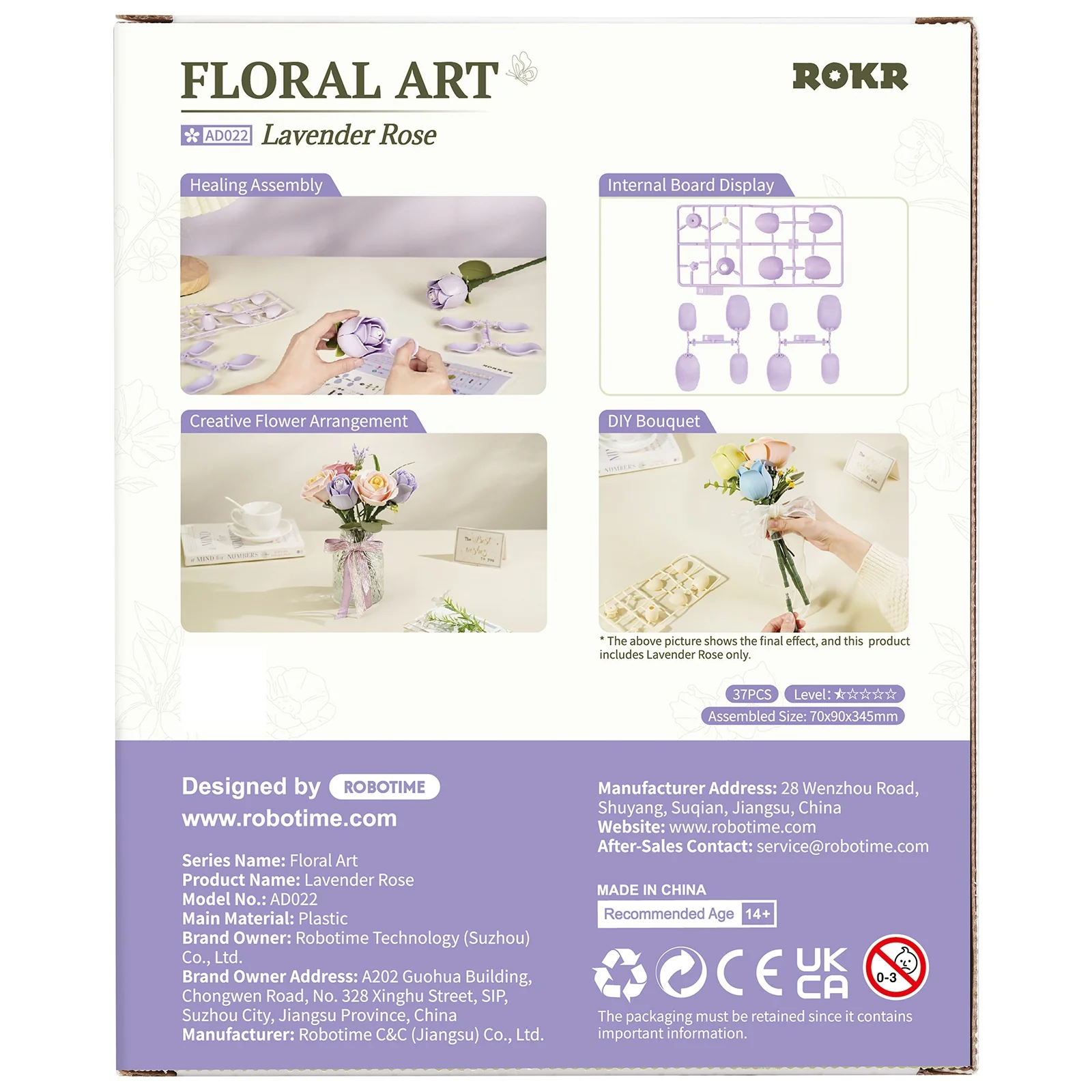 Robotime Lavender Rose AD022 - Image 3
