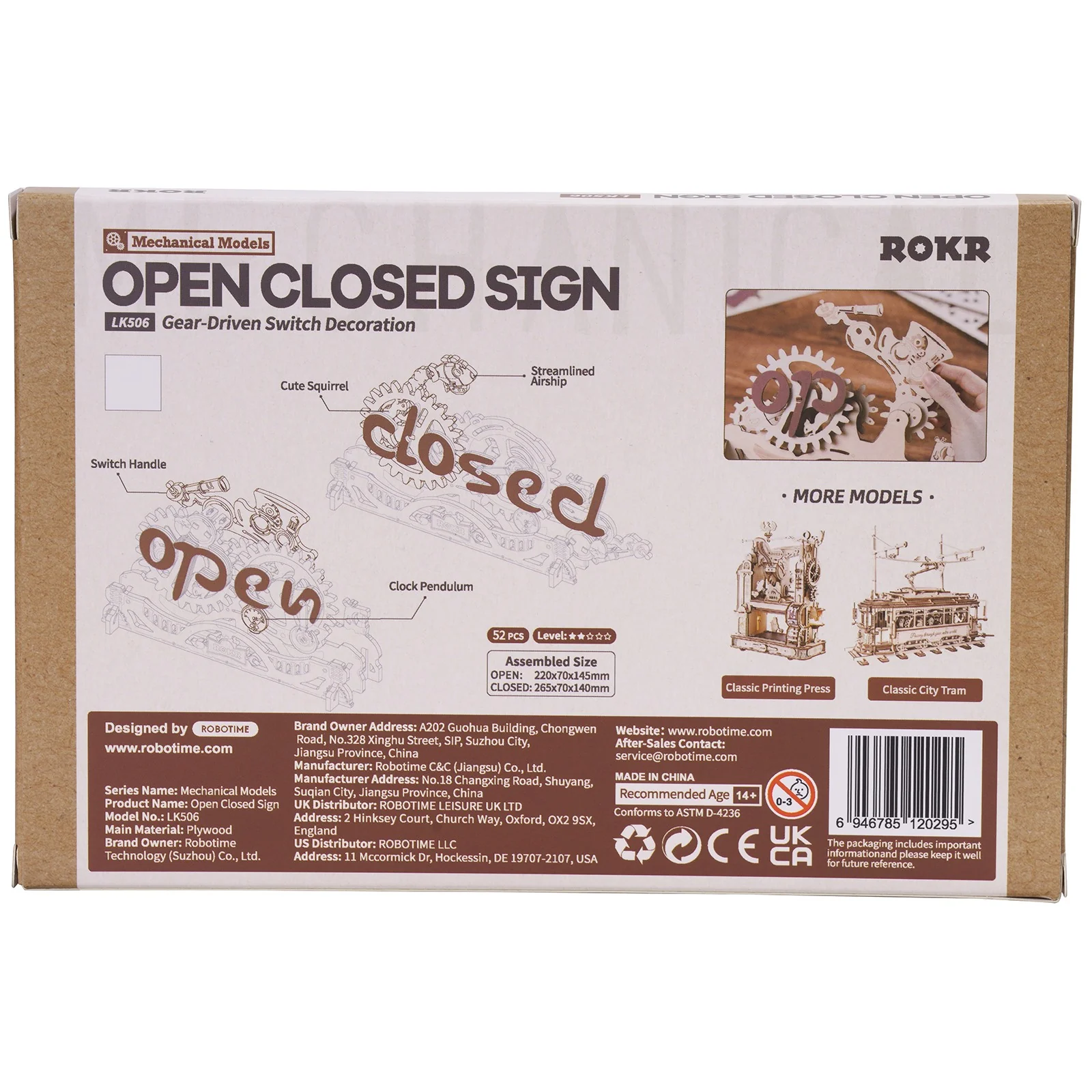 Robotime Open Closed Sign LK506 - Image 3