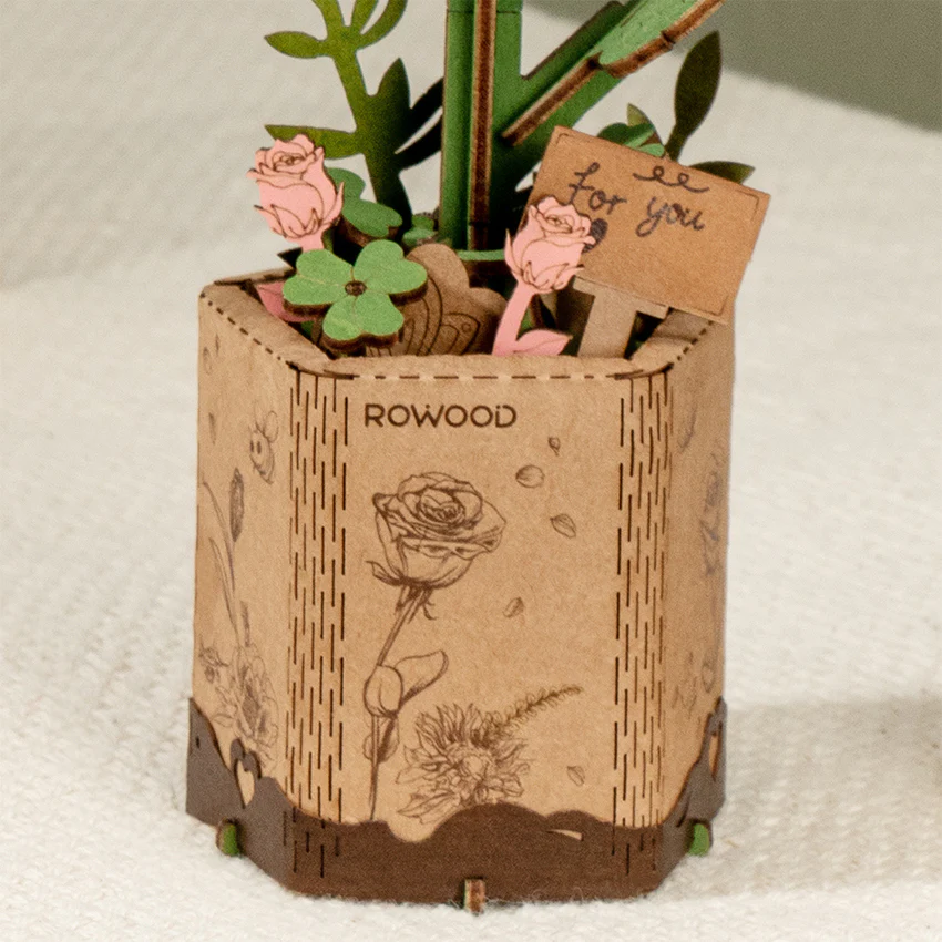 Robotime Pink Rose / Roze Roos TW041 - Image 5