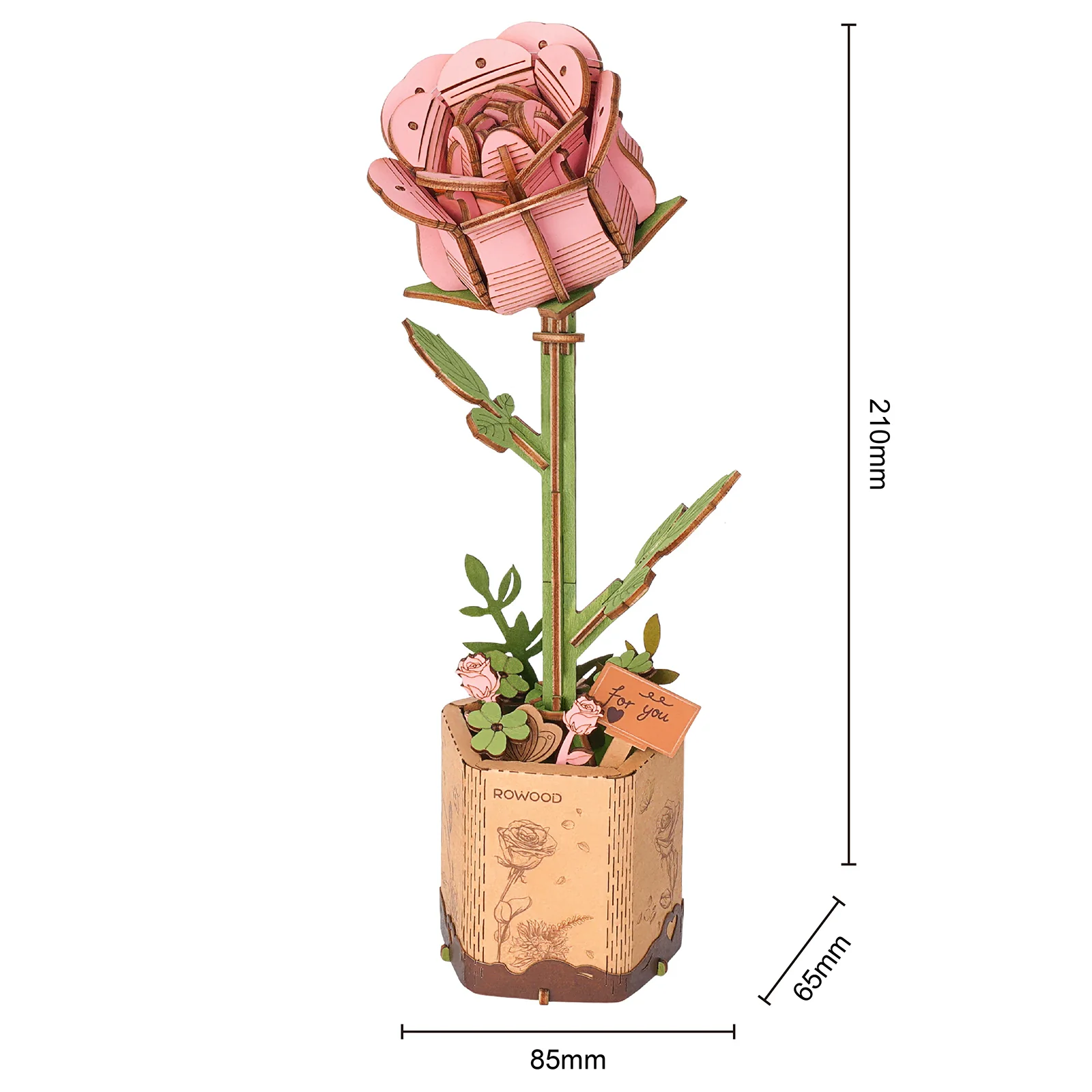Robotime Pink Rose / Roze Roos TW041 - Image 6