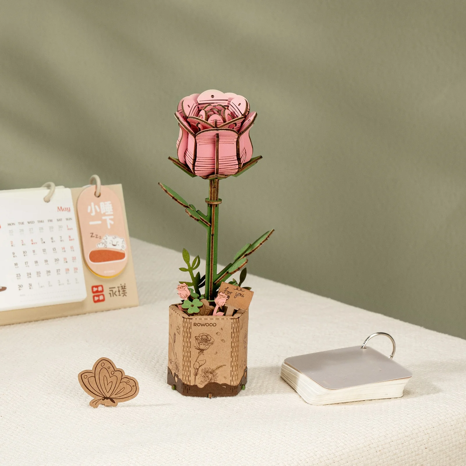Robotime Pink Rose / Roze Roos TW041 - Image 7