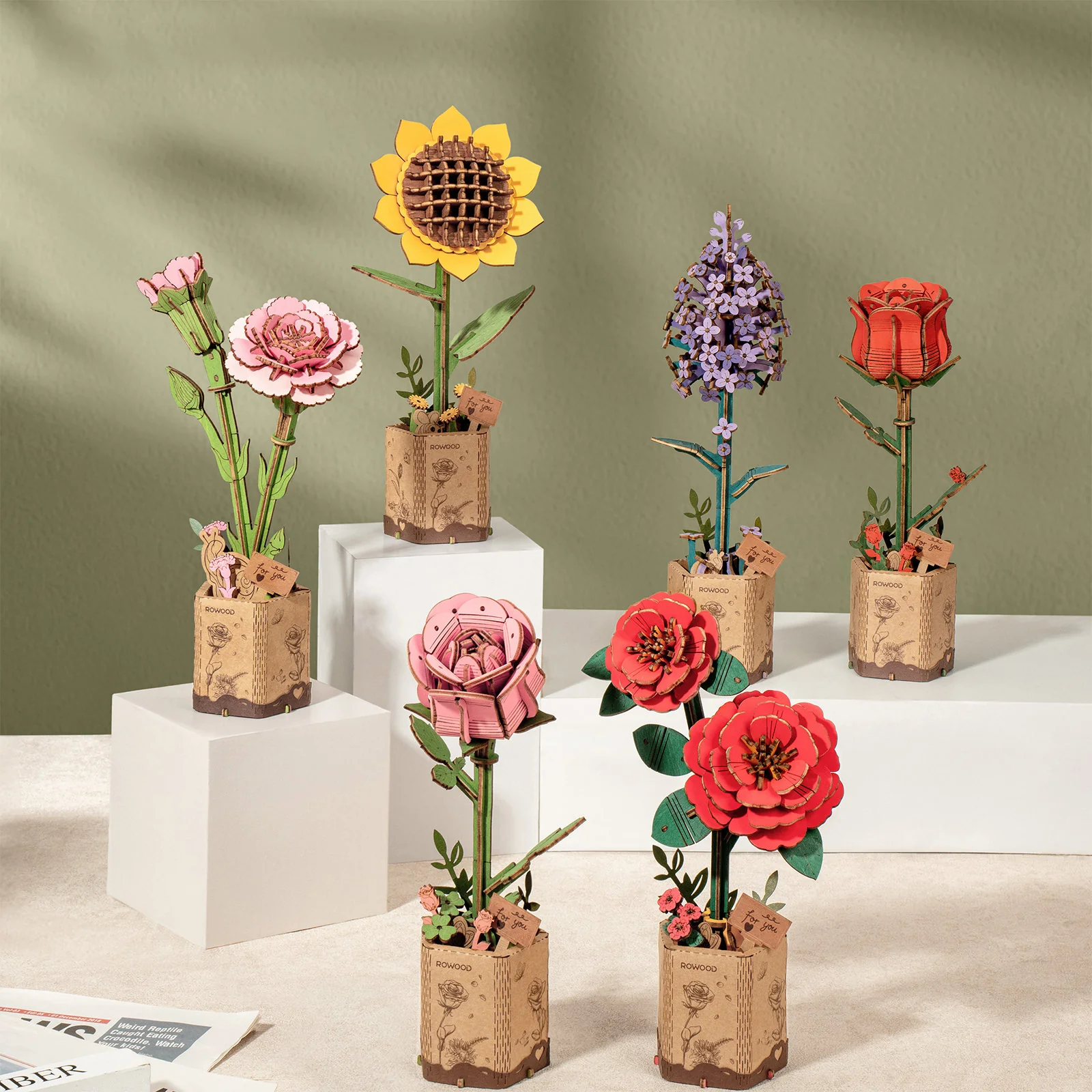 Robotime Pink Rose / Roze Roos TW041 - Image 8